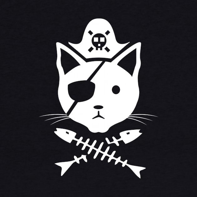 Pirate Cat - Skull and Crossbones - Jolly Roger Shirt by BKFMerch